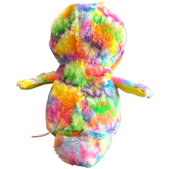 NWT Ty Beanie Boos ENCHANTED Owl Unicorn 8.5" tall x 5" wide Rainbow Tie-dye - Picture 10 of 13